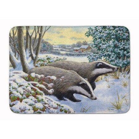 Carolines Treasures Winter Badgers Machine Washable Memory Foam Mat ASA2183RUG